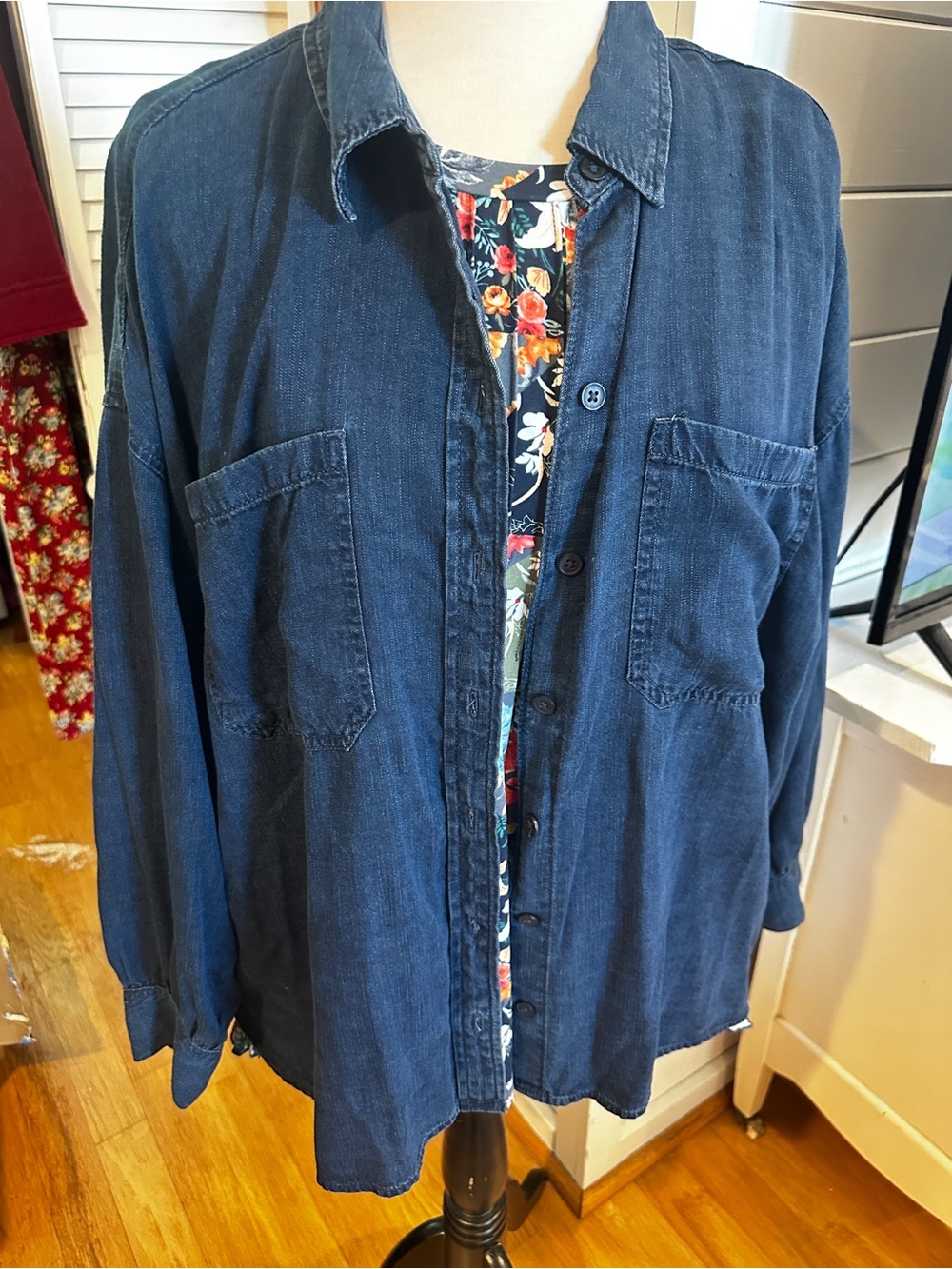 Dark Chambray button down shirt